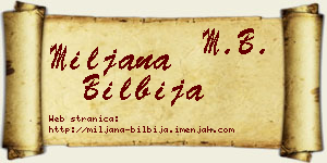 Miljana Bilbija vizit kartica